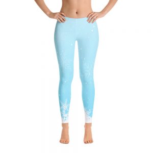 Sky Blue Snowflake Yoga Leggings