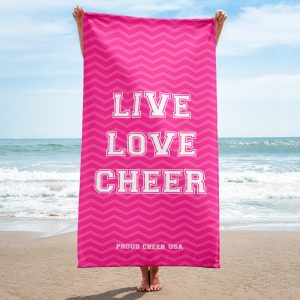 Live Love Cheer Beach Towel