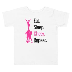 Eat. Sleep. Cheer. Repeat. Toddler Short Sleeve Tee